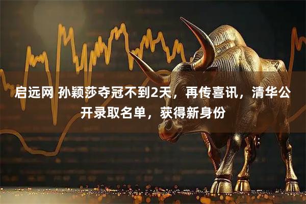启远网 孙颖莎夺冠不到2天，再传喜讯，清华公开录取名单，获得新身份