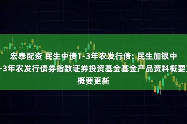 宏泰配资 民生中债1-3年农发行债: 民生加银中债1-3年农发行债券指数证券投资基金基金产品资料概要更新