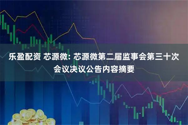 乐盈配资 芯源微: 芯源微第二届监事会第三十次会议决议公告内容摘要